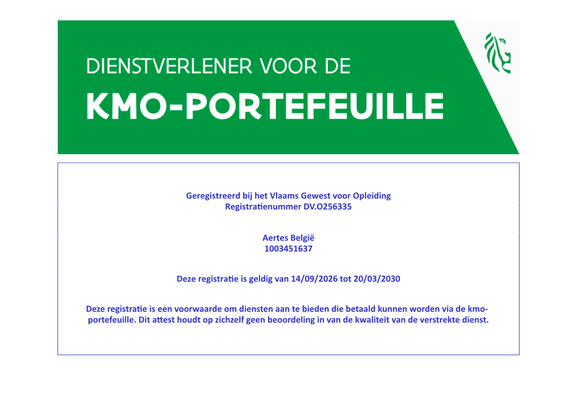 certificaatKMO certificaatKMO